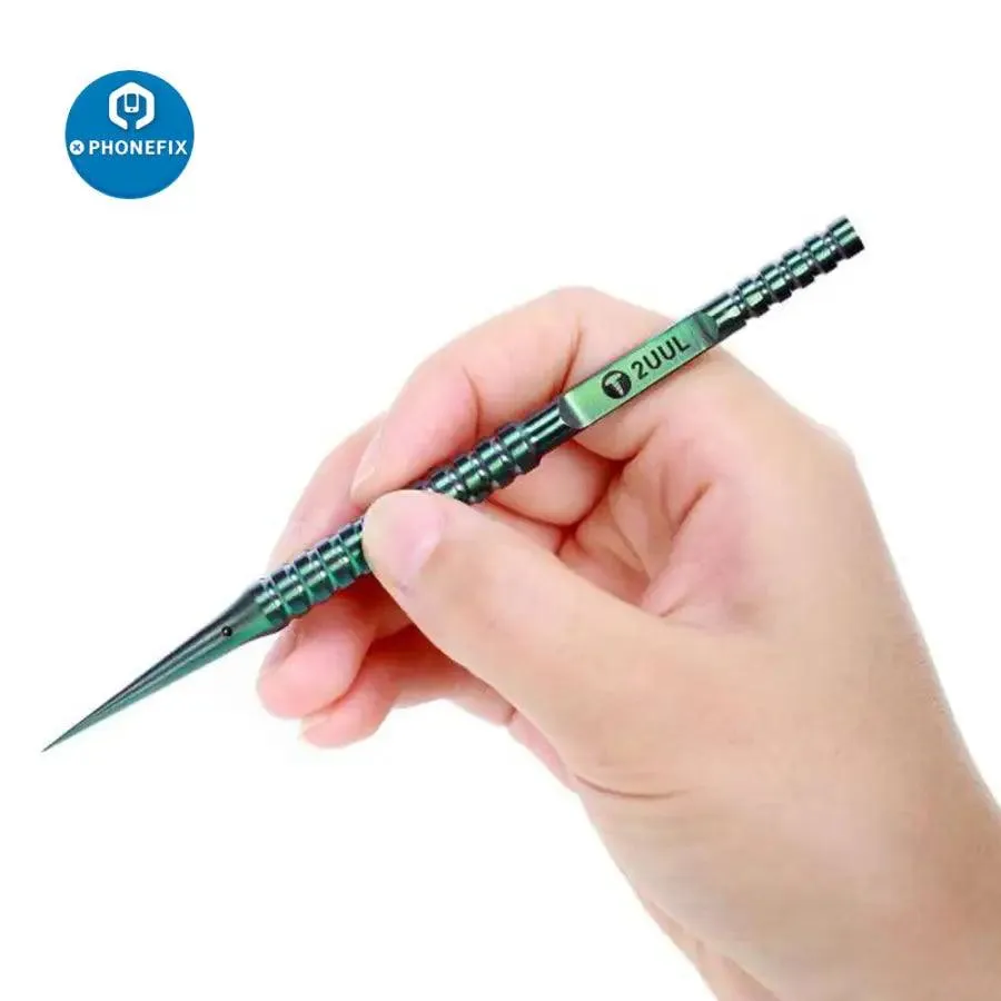 2UUL Straight Curved Head Titanium Alloy Tweezers For Phone Repair