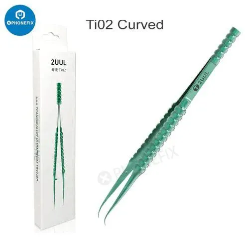 2UUL Straight Curved Head Titanium Alloy Tweezers For Phone Repair