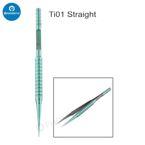 2UUL Straight Curved Head Titanium Alloy Tweezers For Phone Repair