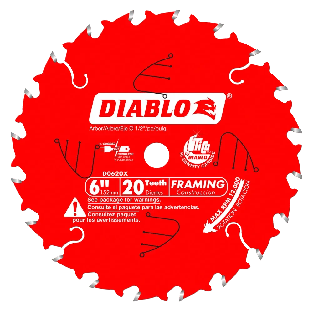 6 in. x 20 Tooth Framing Saw Blade for Porter Cable Saw Boss - 18 per Order