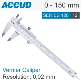 Accud Accud Vernier Caliper 0-150Mm ( 0.02Mm)