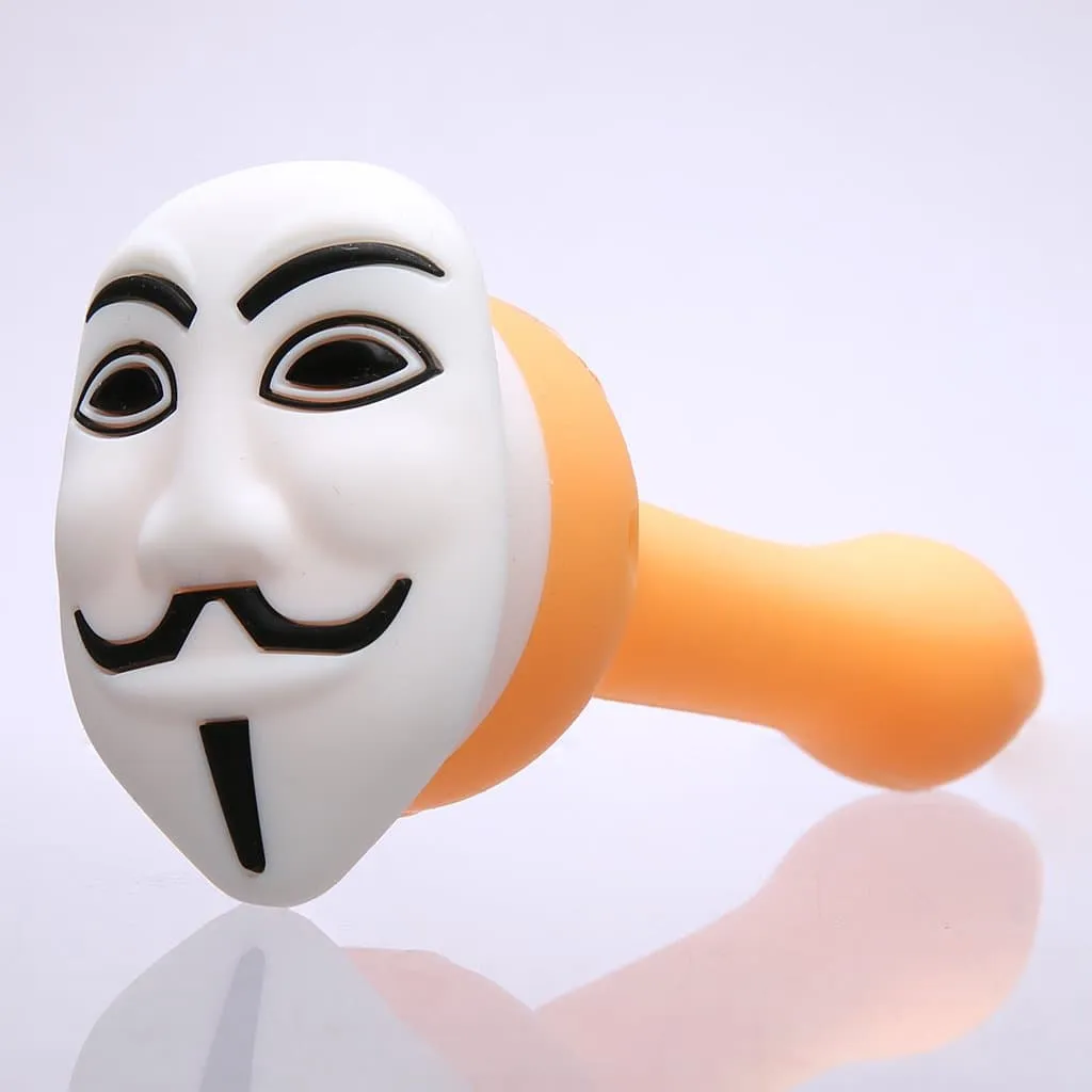 Anonymous Themed Silicone Hand Pipes