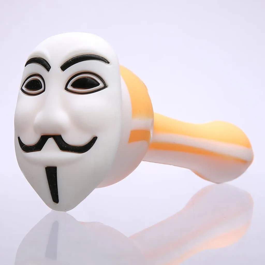 Anonymous Themed Silicone Hand Pipes