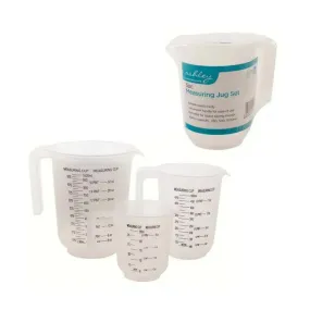 Ashley Homewares Plastic Measuring Jug - 3 Pack (250, 500, 1000ml)