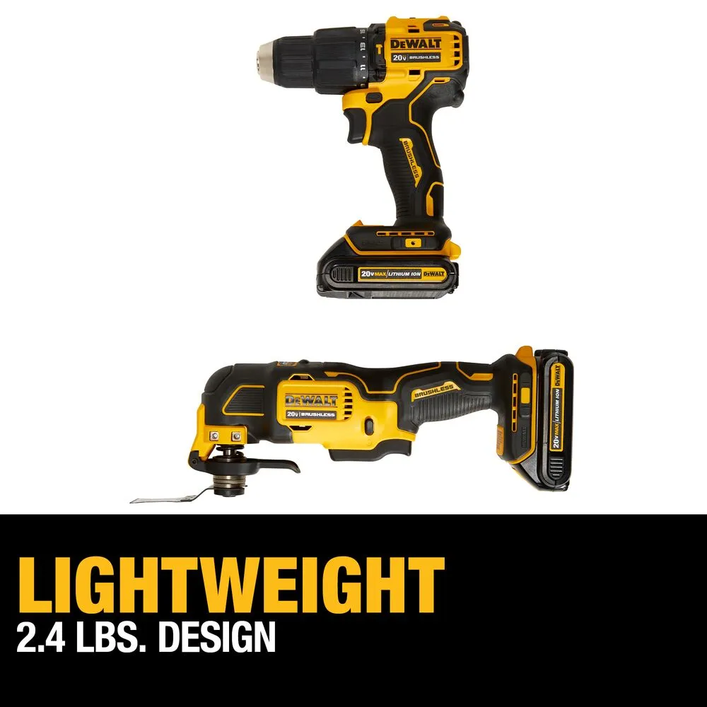 DeWALT DCK224C2 20V ATOMIC MAX 1/2" Brushless Drill/Driver and Multi-Tool Kit