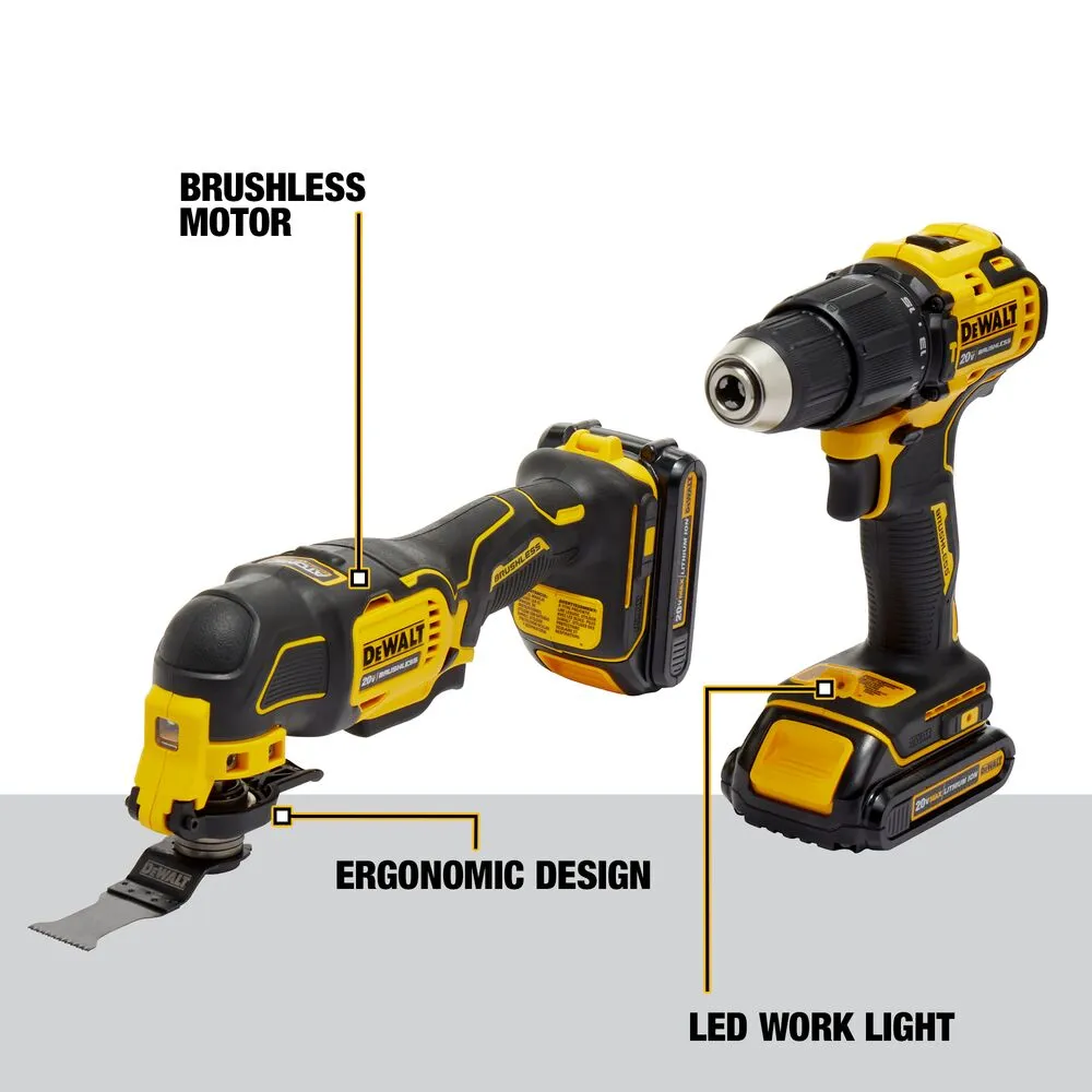 DeWALT DCK224C2 20V ATOMIC MAX 1/2" Brushless Drill/Driver and Multi-Tool Kit