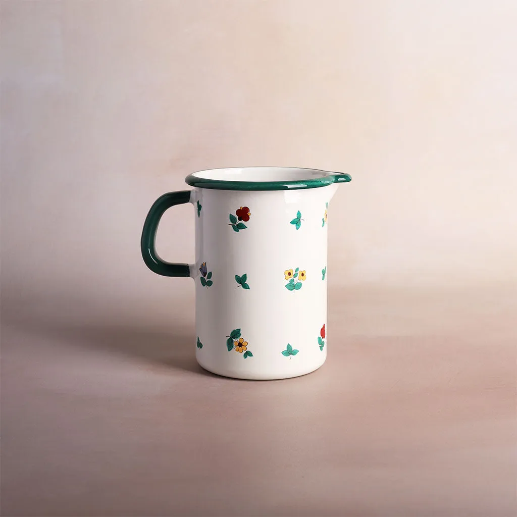 Enamel Measuring Jug: Floral Design