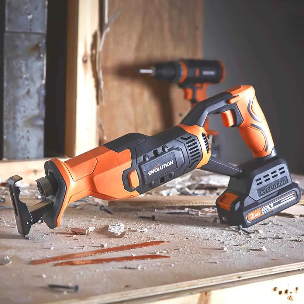 Evolution Cordless R150RCP-Li Reciprocating Saw 20V Li-Ion EXT Inc Multi-Material Blades