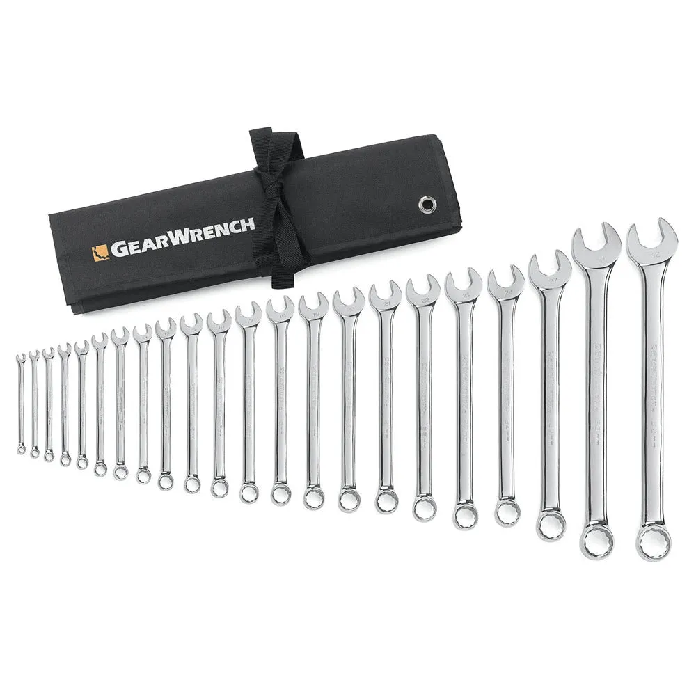 GearWrench 81916 22 Pc. 12 Point Long Pattern Combination Metric Wrench Set