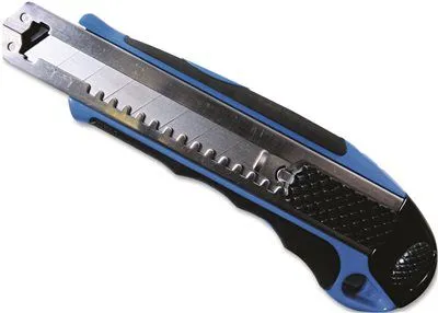 Heavy-Duty Snap Blade Utility Knife Four 8-Point Blades Retractable Blue