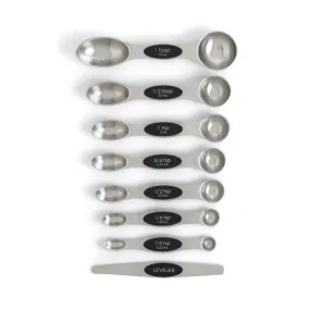 HIC Kitchen Dual-Sided Magnetic Measuring Spoons with Leveler