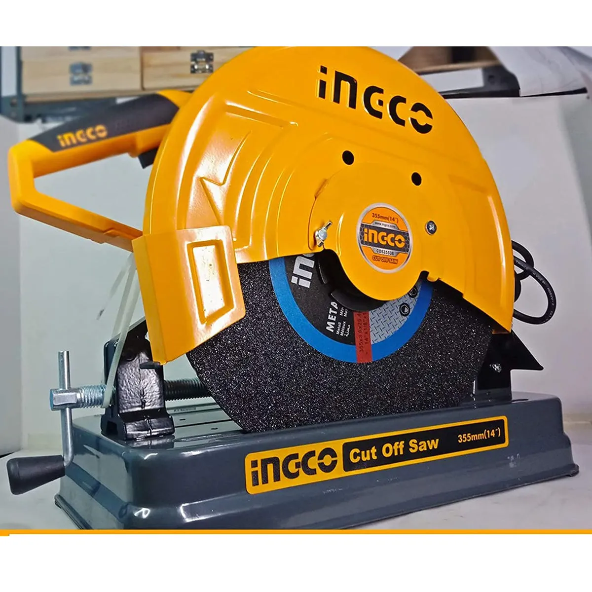 Ingco 355mm 2350W COS35538 Cut Off Saw - Powerful Corded Electric Tool for Precise Construction Cuts