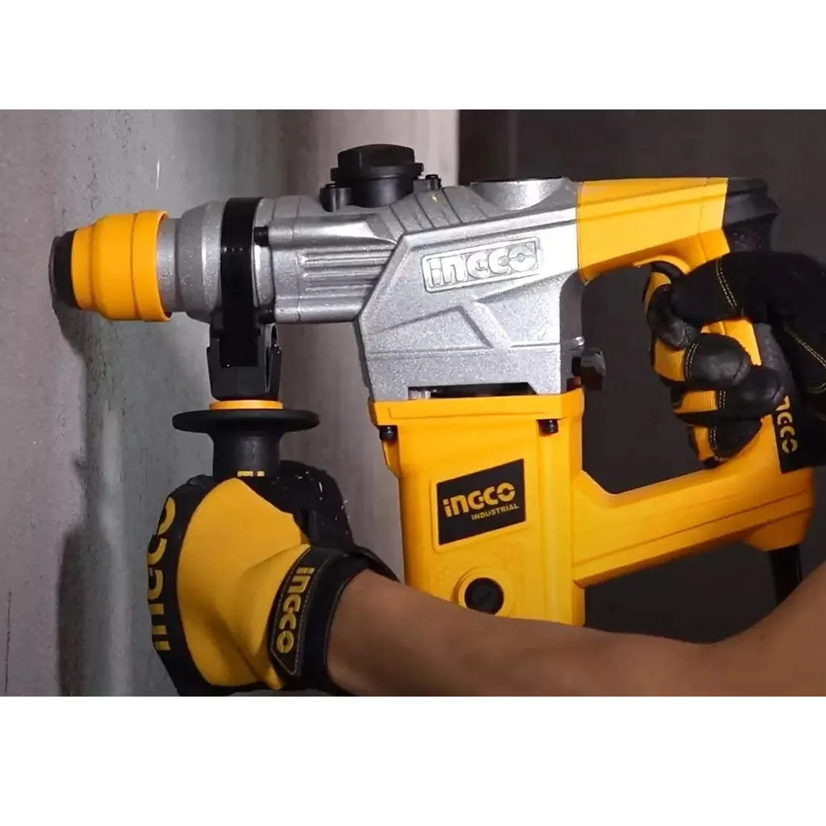 Ingco RH10508 1050W Rotary Hammer Drill | 4000bpm | 900 RPM | Metal Construction | Professional Industrial Yellow Drill Machine