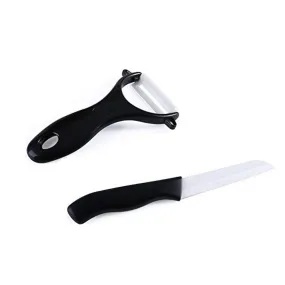 Kitch N Wares Durable Knife and Peeler in Black Color - 2 Pack Cutlery Set - for Home