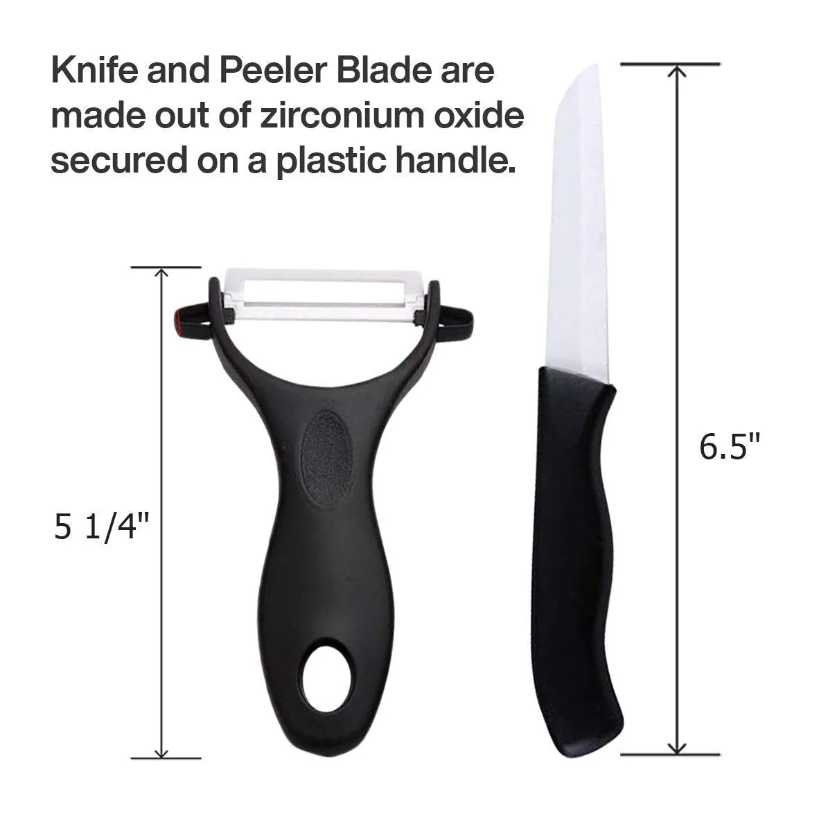 Kitch N Wares Durable Knife and Peeler in Black Color - 2 Pack Cutlery Set - for Home