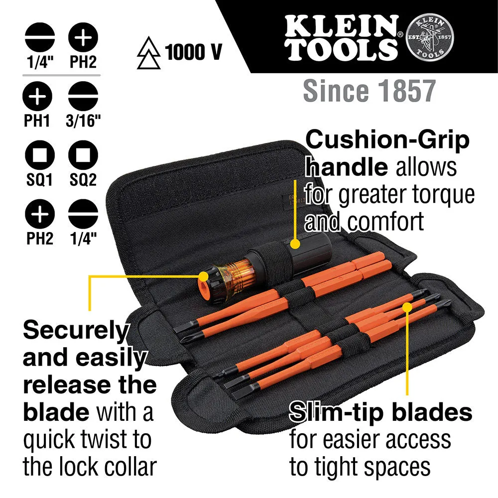 Klein 32288 8-in-1 Insulated Interchangeable Screwdriver Set