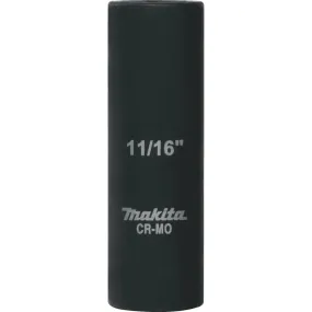 Makita 11/16" Deep Well SAE Impact Socket with 1/2" Drive