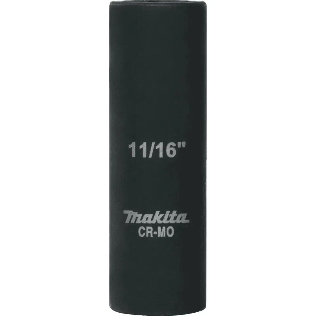 Makita 11/16" Deep Well SAE Impact Socket with 1/2" Drive