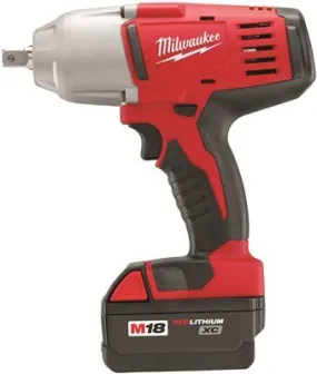 Milwaukee M18 1/2 In. High-Torque Impact Wrench With Pin Detent Kit And Two Batteries