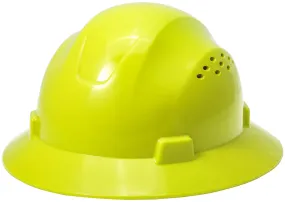 Noa Store HDPE Lime Full Brim Hard Hat with Fas-trac