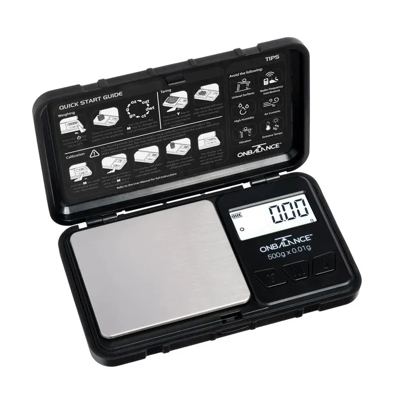 On Balance - RO-500-BK Robust Pocket Scale 500g x 0.01g - Black