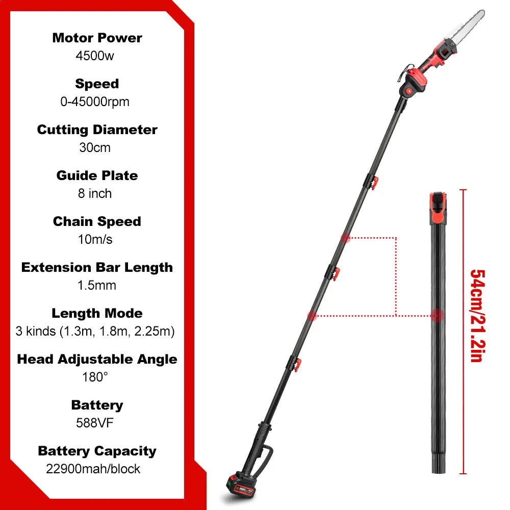 ONEVAN 30mm & 50mm Pruning Shears | 8" Chainsaw & 8" Pole Chainsaw | 510mm Hedge Trimmer Brushless Cordless 5‑Pc. Combo Kit