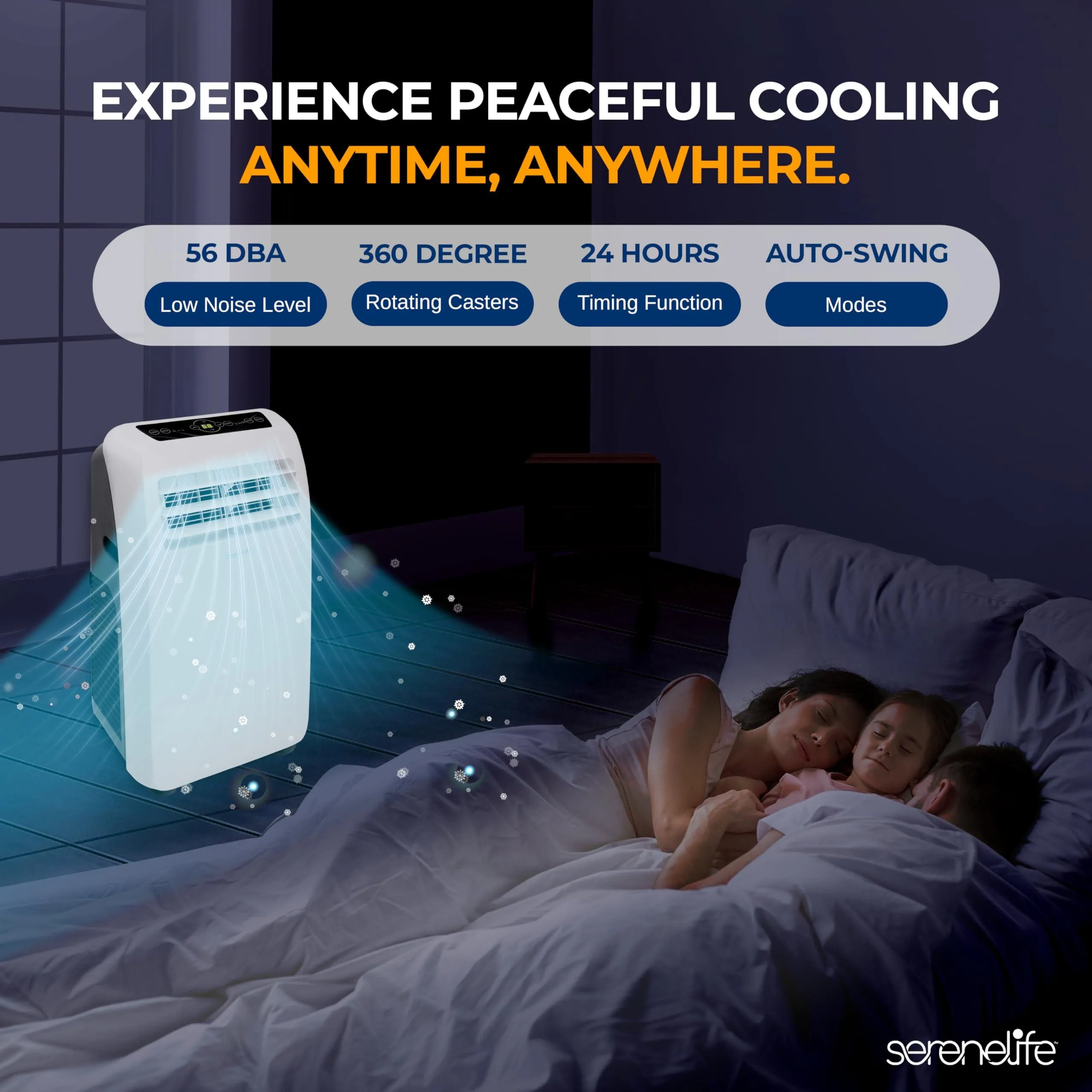 Portable Air Conditioner Compact Home AC Cooling Unit With Built-In Dehumidifier & Fan.