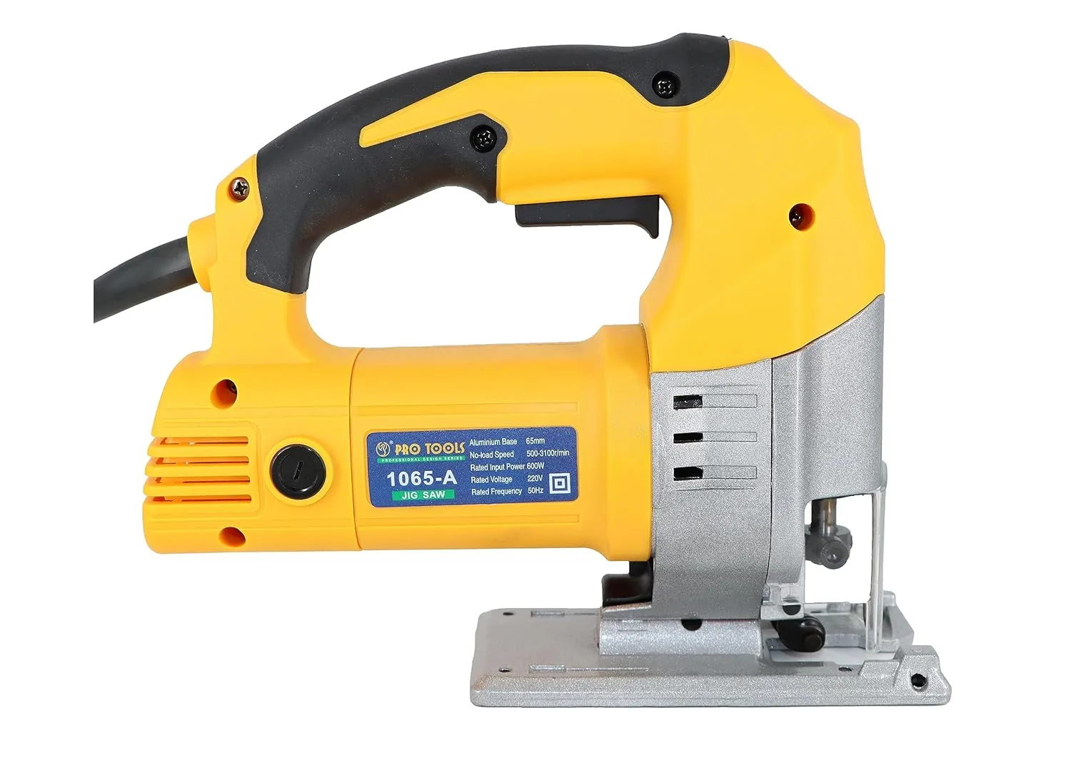 PRO TOOLS 1065-A, 600W | 500-3000rpm | Max Cutting Depth 65mm Corded Jigsaw for Wood, Cutting Iron/Steel