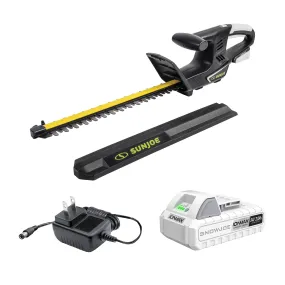 Sun Joe 24V-HT16-LTE IONMAX Cordless Hedge Trimmer Kit | 16-inch | W/ 2.0-Ah Battery   Charger